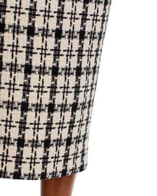 Houndstooth Tweed Midi Skirt - Exclusive 