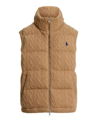 Cable Knit Wool Cashmere Quilted Vest