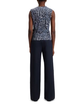 V Neck Printed Matte Jersey Top