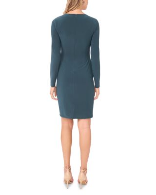 Ruched Asymmetric Long Sleeve Dress
