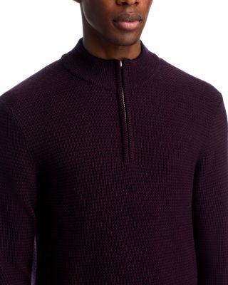 Birdseye Knit Quarter Zip Sweater