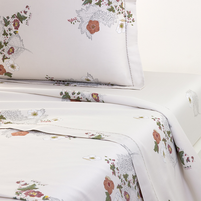 Yves Delorme Corolles Flat Sheet, Full/queen In White