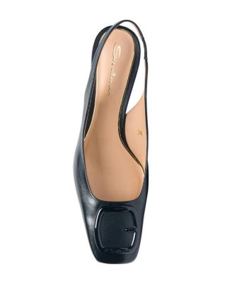  Women's Leather Mid-Heel Slingback