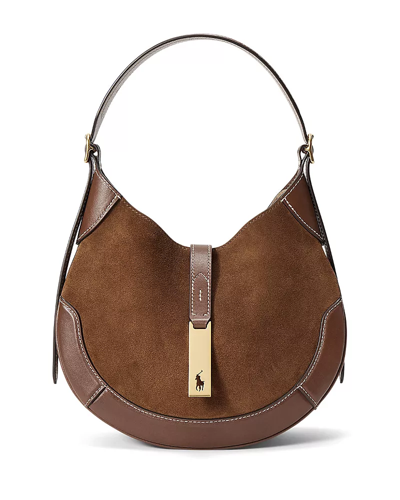 Polo Ralph Lauren Polo Id Suede Leather Small Shoulder Bag