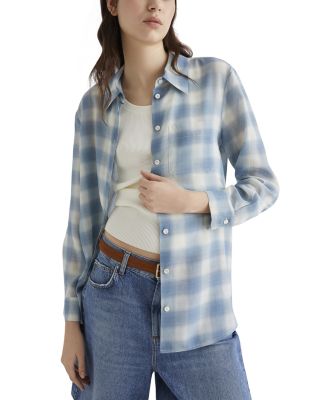 Silk Button Front Shirt 