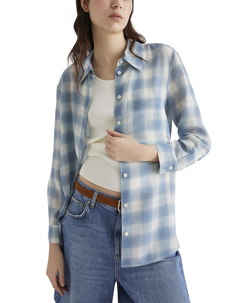 Marella Silk Button Front Shirt In Multi