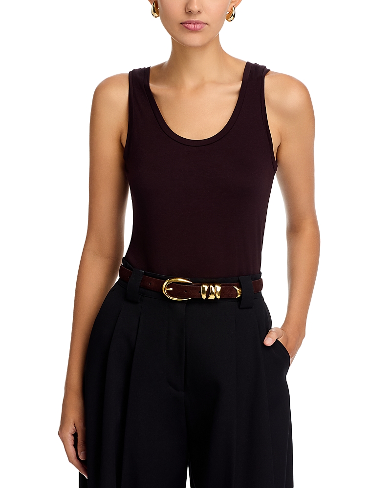 Majestic Scoop Neck Tank In Burgundy