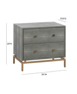 Pesce Shagreen Nightstand in Grey