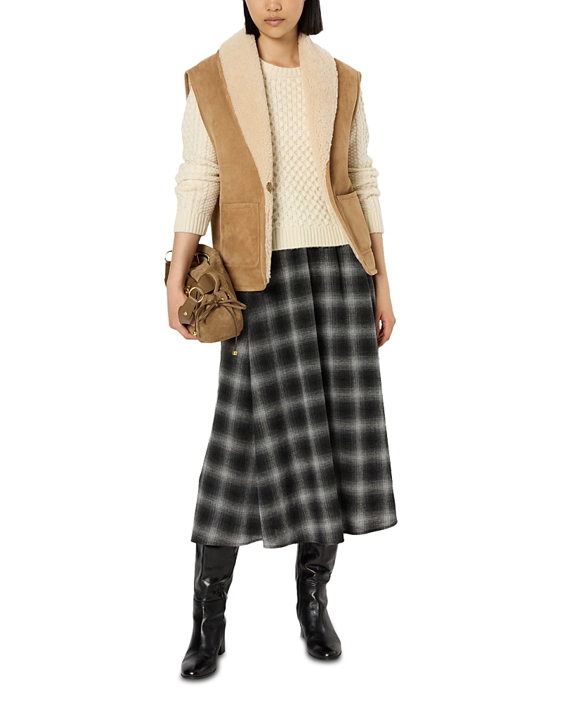 Gerard Darel Basma Pleated Skirt In Gray