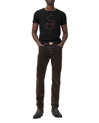 Raw Edge Fine Line Embroidered Tee