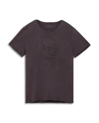 Raw Edge Beaded Skull Tee