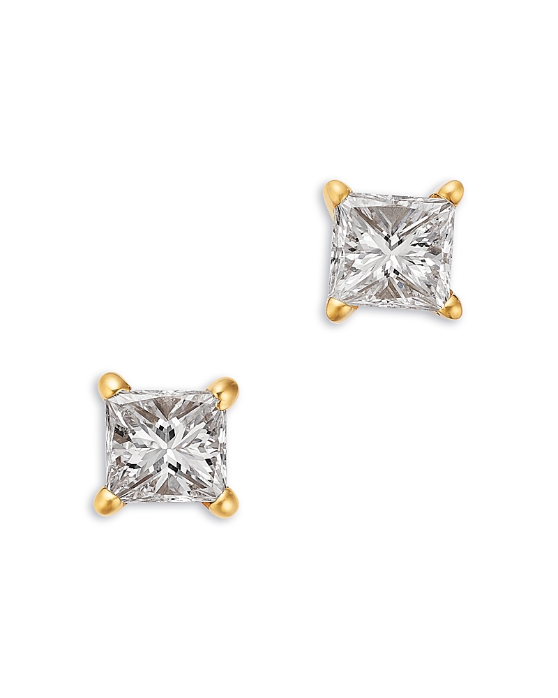 Bloomingdale's Fine Collection Diamond Princess Cut Stud Earrings in 14K Yellow Gold, 0.50 tcw
