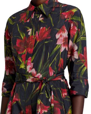 Floral Faille Shirt Dress