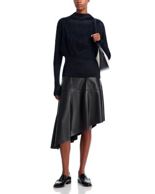 Faux Suede Puff Pleats Top