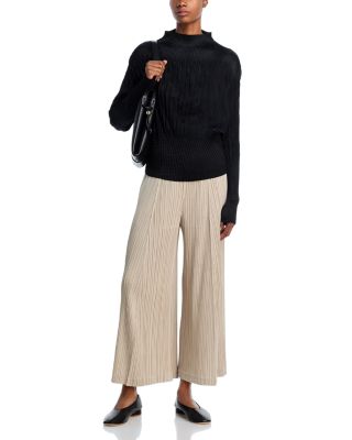 Pliss&eacute; Wide Leg Pants