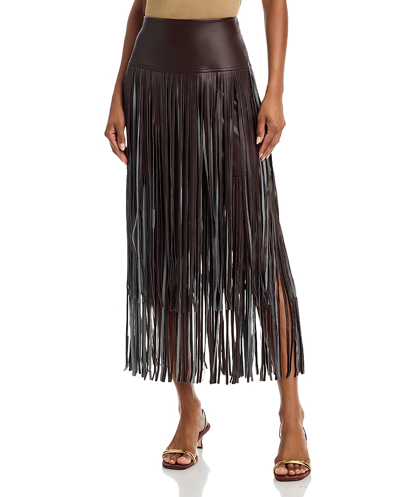 L'agence Karolina Fringe Skirt In Brown