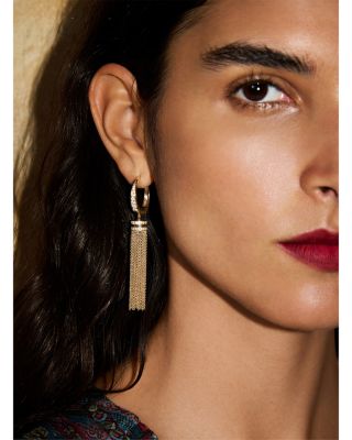 Diamond Tassel Drop Earrings in 14K Yellow Gold, 0.75 tcw 