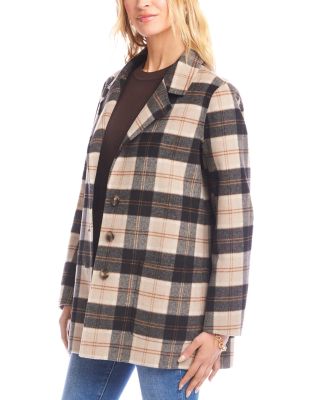 Oversized Brushed Plaid Jacket