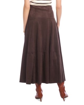 Tiered Faux Suede Skirt