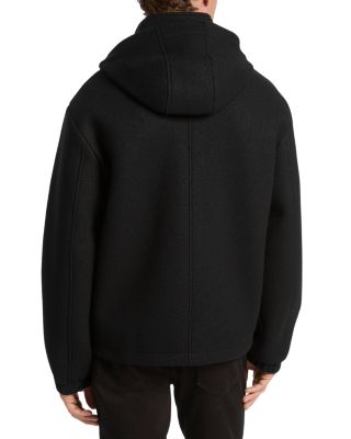 Bonded Wool Blend Hooded Jacket