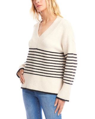 Striped V Neck Sweater