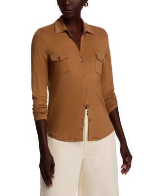 Point Collar Button Front Shirt