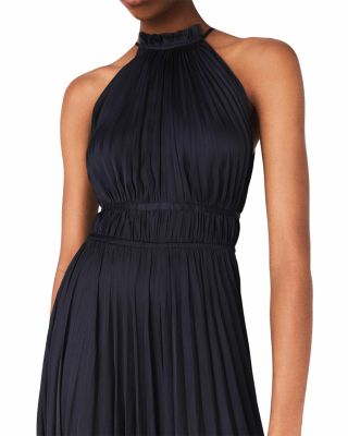 Pleated Satin Maxi Dress - Exclusive