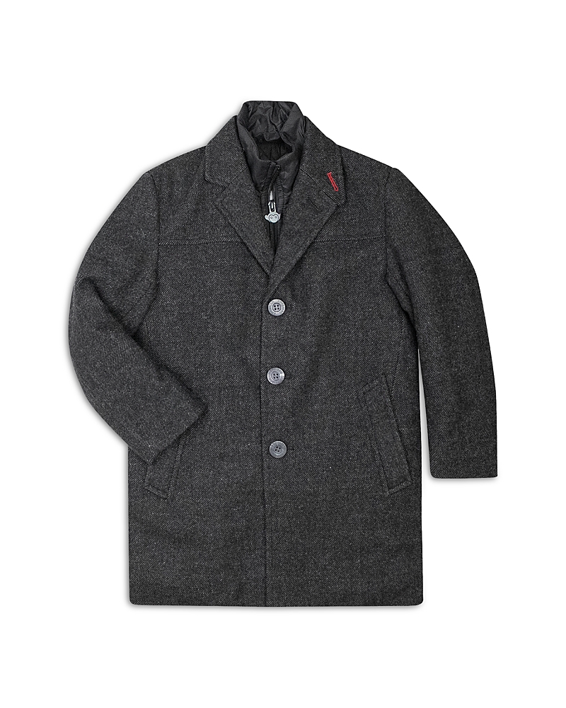 Appaman Kids' New City Tweed Overcoat With Bib In Blue