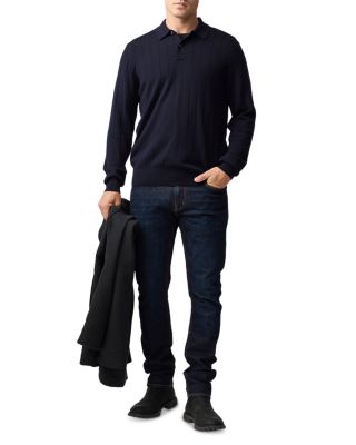 Murdoch Textured Wool Polo Sweater