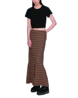 Venetian Stripe Trumpet Skirt