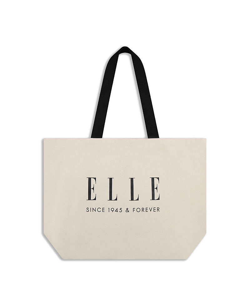 Elle Collection Printed Oversized Tote Bag In Sand