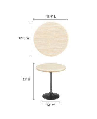 Lippa Round Artificial Travertine Side Table