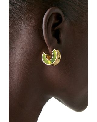Bold Green Small Hoop Earrings, 0.82"