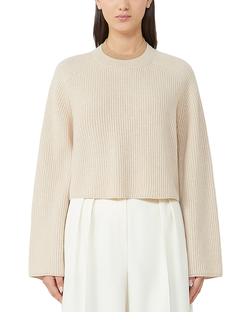 Max Mara Funale Wool & Cashmere Crewneck Sweater In Sand