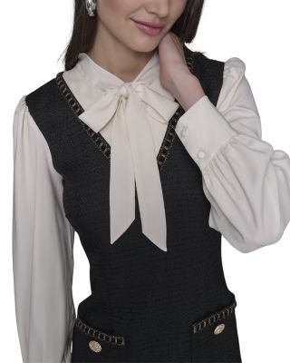 Tweed Layered Look Dress