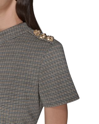 Mini Houndstooth Print Dress