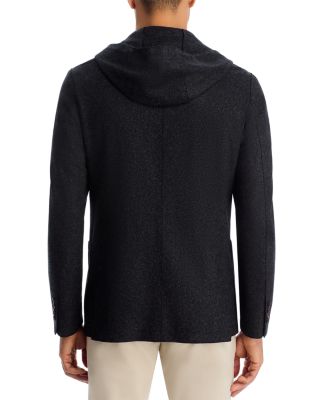 Flannel Slim Fit Sport Coat with Removable Full Zip Hoodie