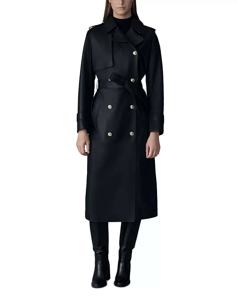 Mackage Maxi Leather Trench Coat