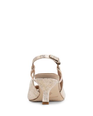 Women's Grinn Leather Peep Toe Slingback Pumps