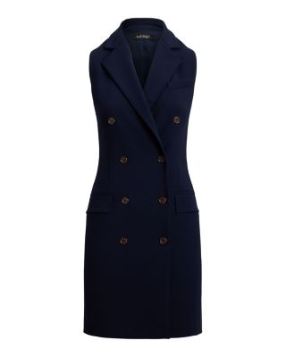 Double Breasted Crepe Sleeveless Dress