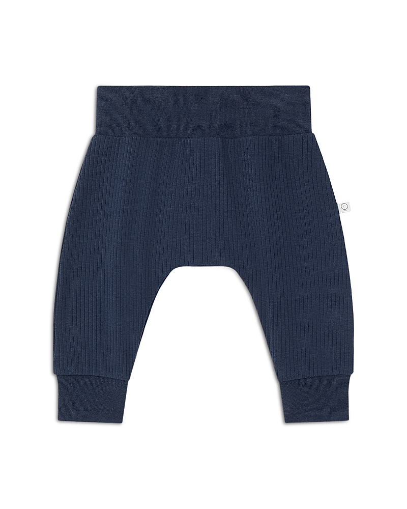 Mori Unisex Bear Face Ribbed Joggers - Baby In Reindeer Navy
