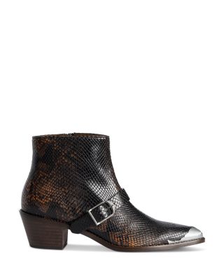 Women's Tylow Wild Mirror Python Effect Leather Ankle Boots