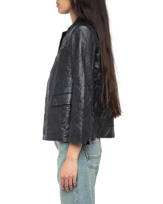 Veryn Cuir Froisse Leather Jacket