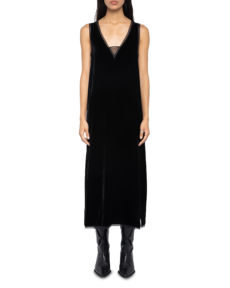 Zadig & Voltaire Renzo Velvet Dress In Black