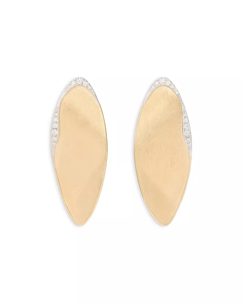 Marco Bicego Diamond Pave Statement Earrings in 18K White & Yellow Gold, 0.53 tcw