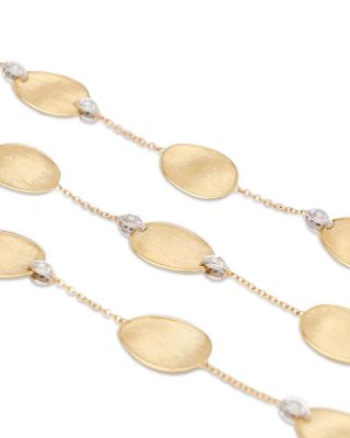 Diamond Accented Long Necklace in 18K Yellow Gold, 0.79 tcw