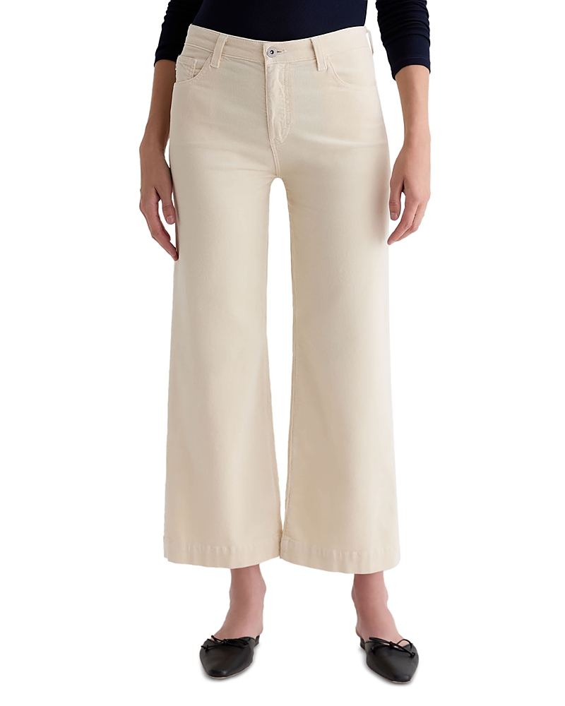 Ag Saige Wide Leg Crop Corduroy Jeans In Opal Stone In Neutral