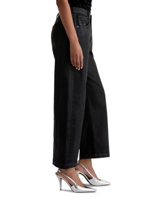 Hattie High Rise Coated Barrel Jeans in Super Black