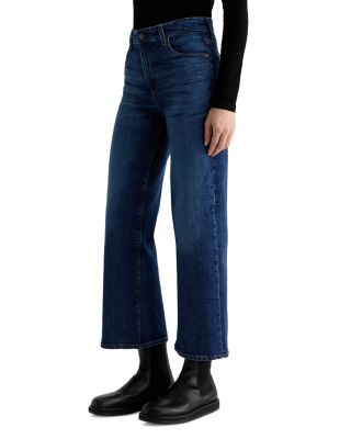 Saige Mid Rise Cropped Wide Leg Jeans in Veiled