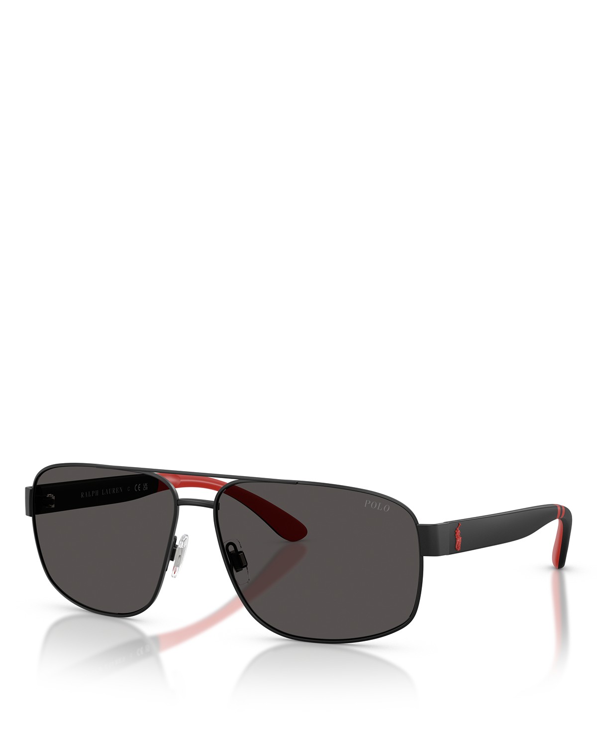 Polo Ralph Lauren Aviator Sunglasses, 62mm in Matte Black